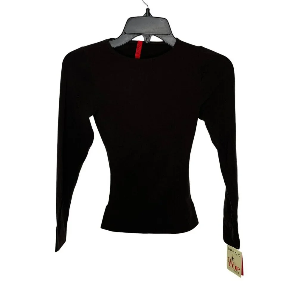 Spanx Brown Bittersweet Control Classic Long Sleeve Top - Picture 2 of 9
